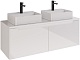 Dreja Мебель для ванной с двумя раковинами и столешницей W 125 подвесная белая – фотография-34